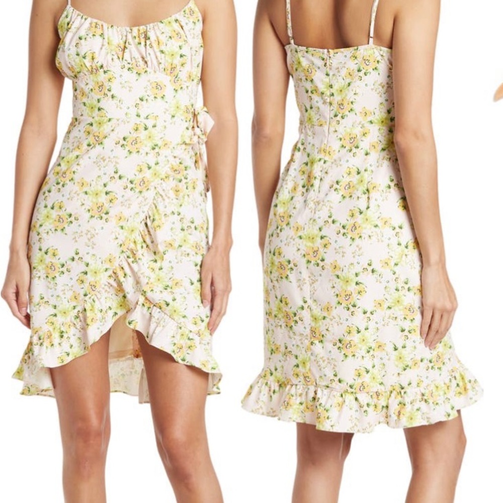 BCBGENERATION Floral Print Wrap Minidress